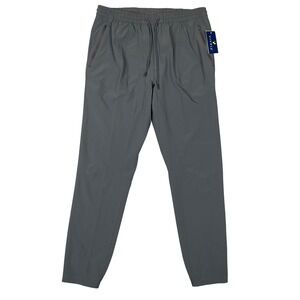 Vively Woven Pant Stretch Tapered Athletic Jogger Women L Gray NWT